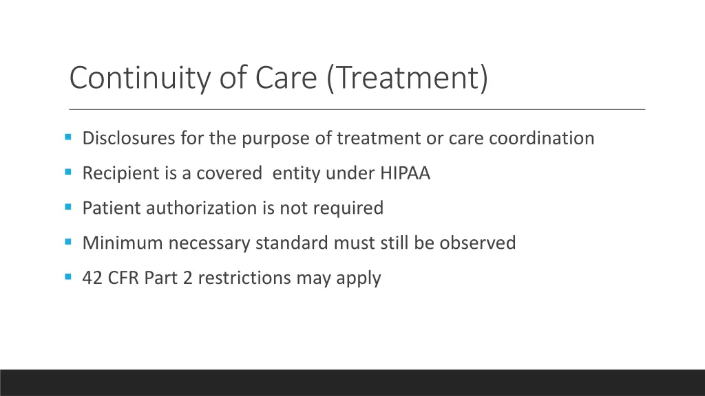 continuity of care treatment