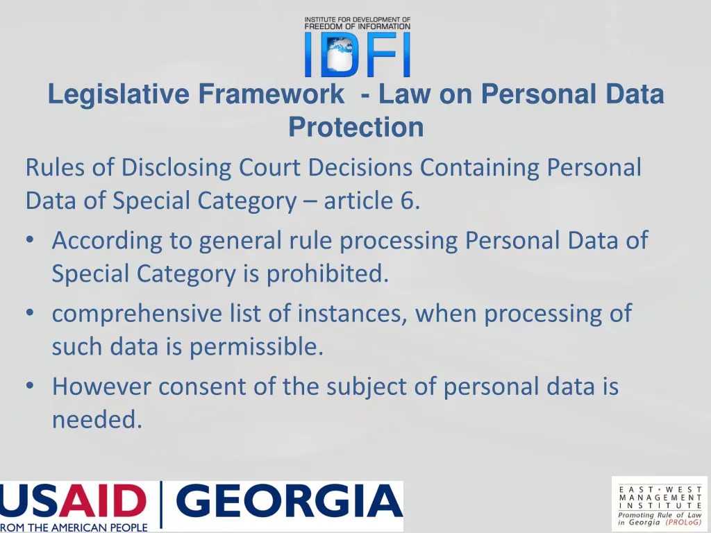 legislative framework law on personal data 3