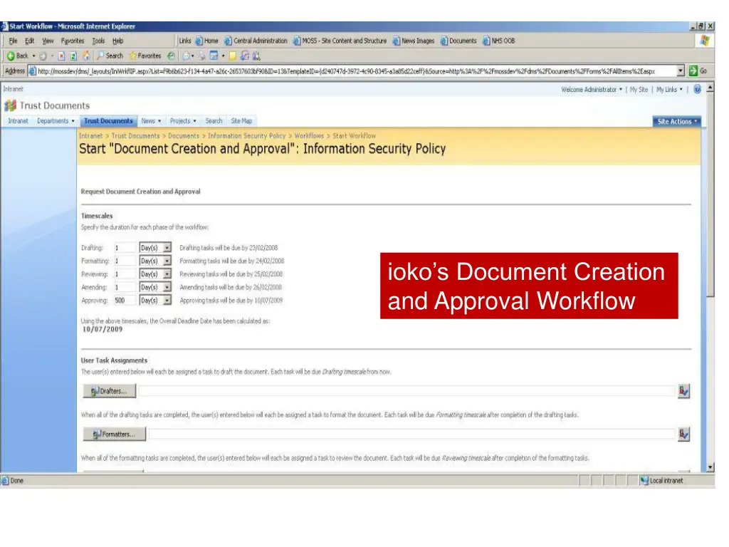 ioko s document creation and approval workflow