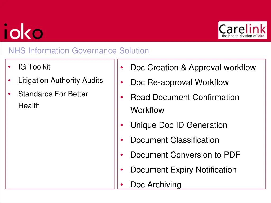 nhs information governance solution
