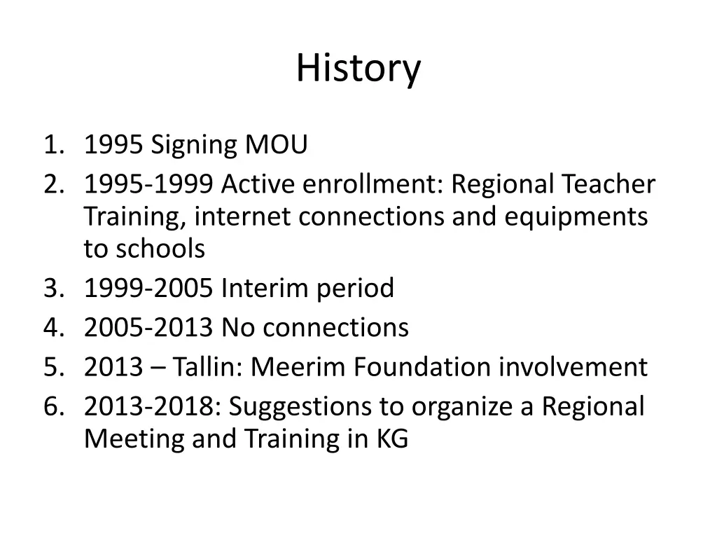 history