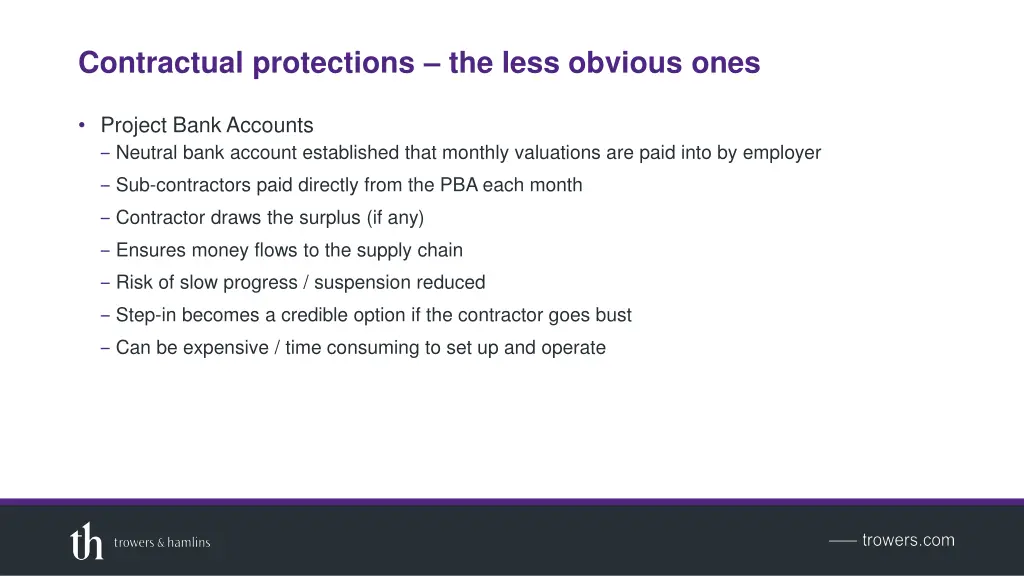 contractual protections the less obvious ones