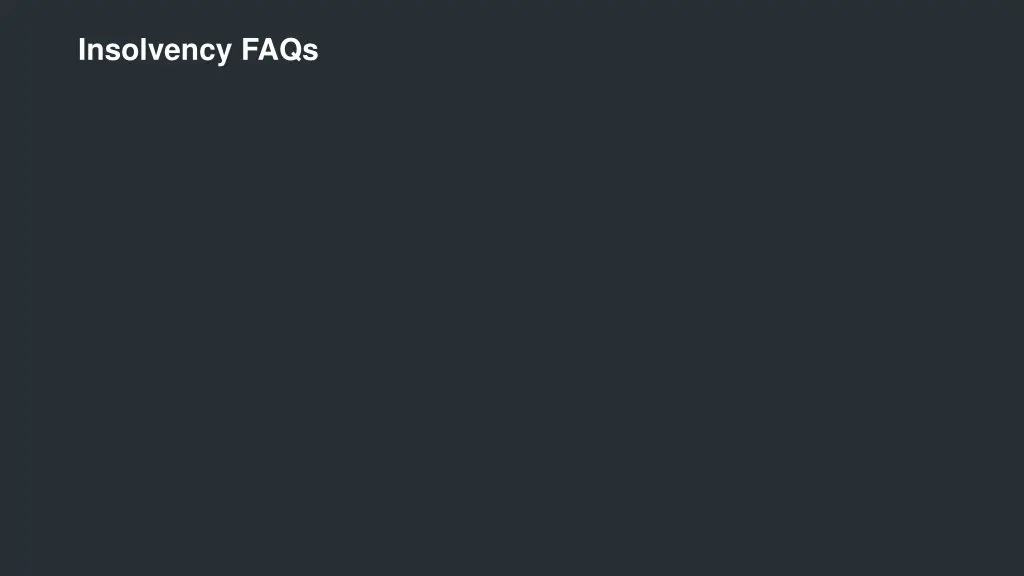 insolvency faqs