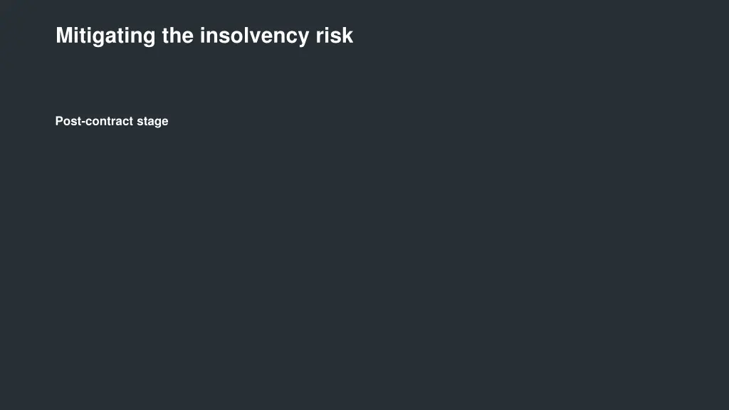 mitigating the insolvency risk 1