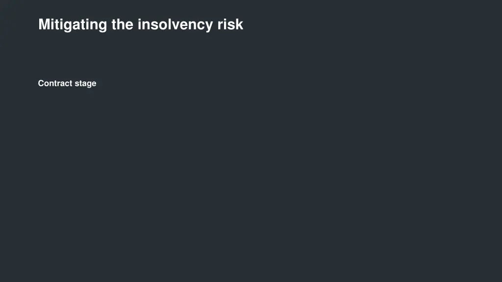 mitigating the insolvency risk
