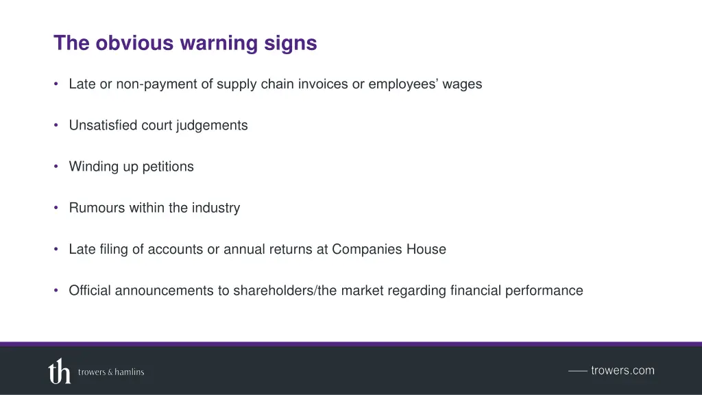 the obvious warning signs
