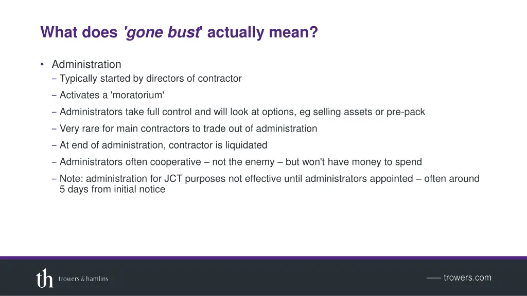 what does gone bust actually mean