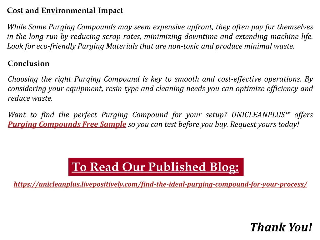 cost and environmental impact