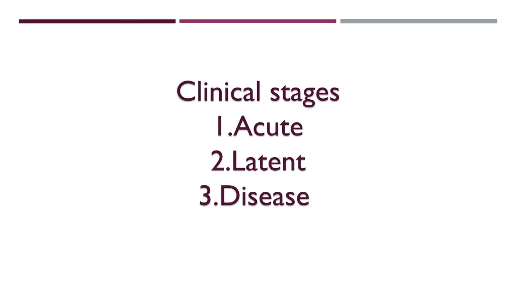 clinical stages 1 acute 2 latent 3 disease