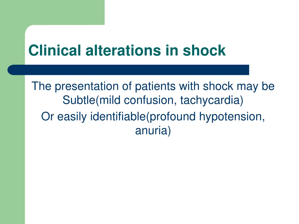 clinical alterations in shock