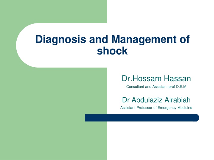 diagnosis and management of shock