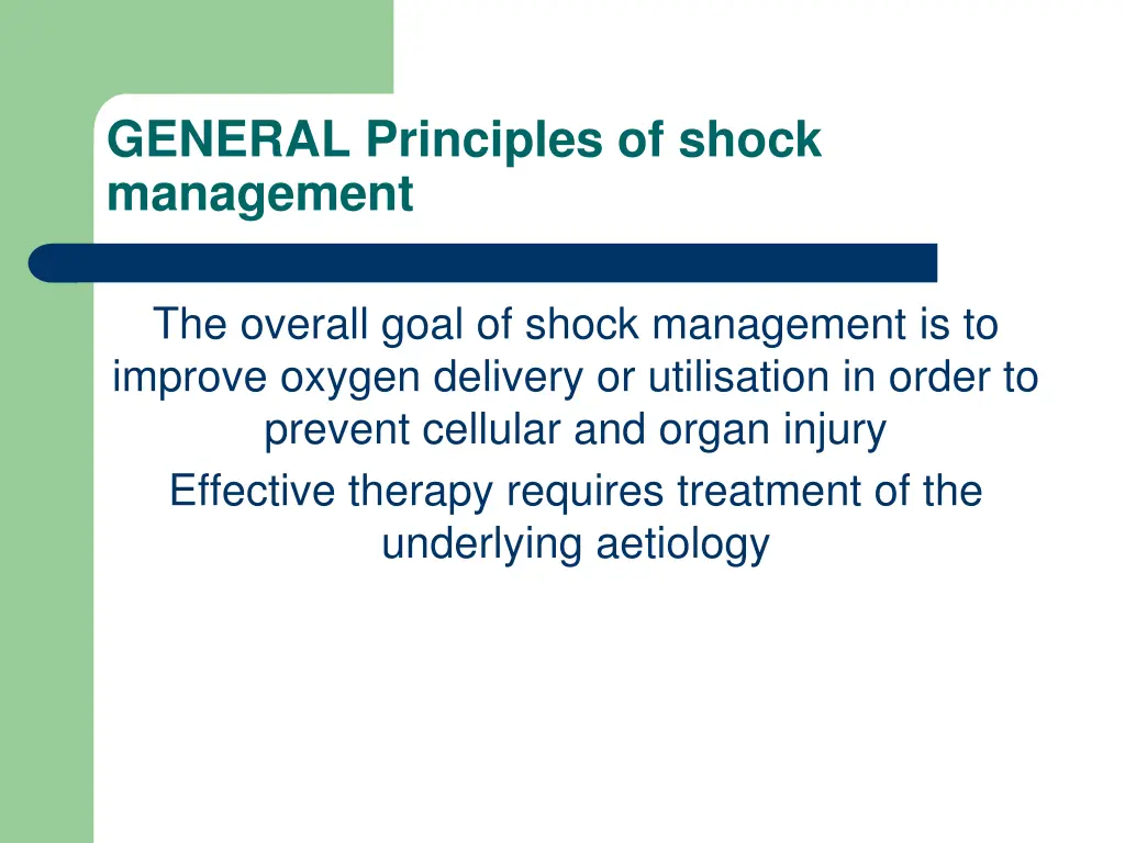 general principles of shock management