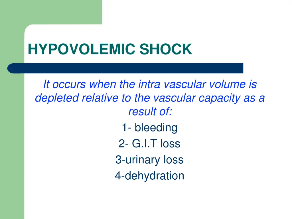 hypovolemic shock