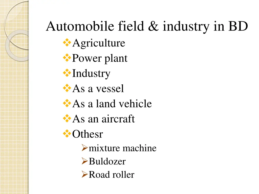 automobile field industry in bd agriculture power