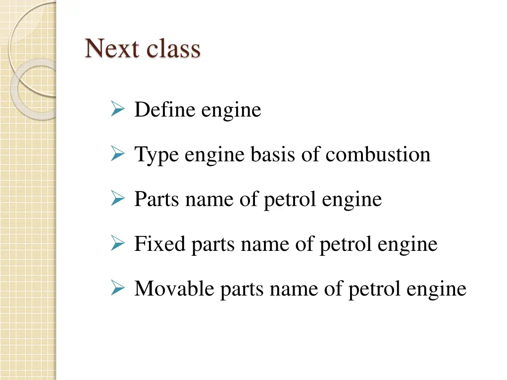 next class
