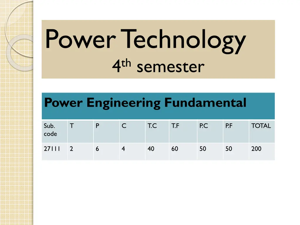 power technology 4 th semester