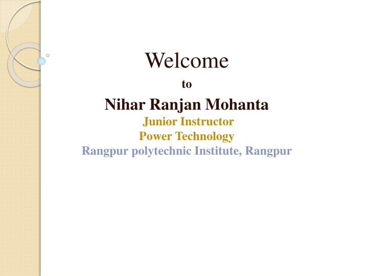 welcome to nihar ranjan mohanta junior instructor