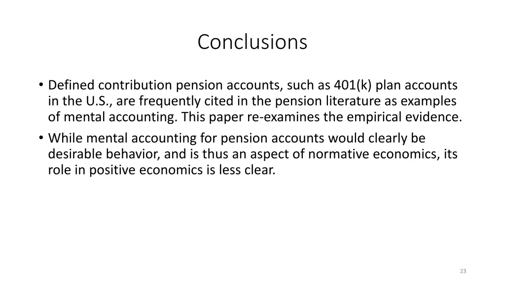 conclusions