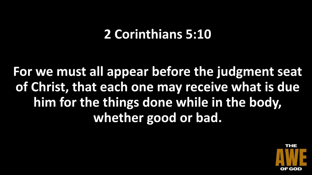 2 corinthians 5 10