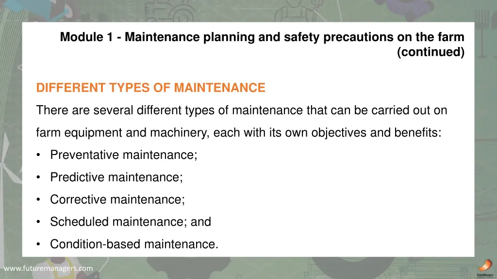 module 1 maintenance planning and safety 3