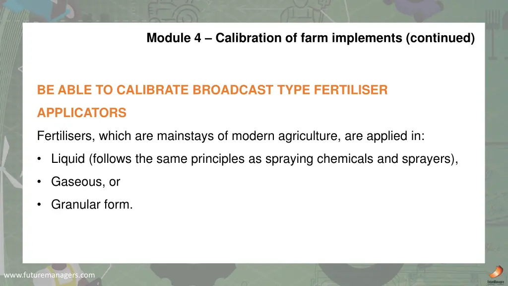 module 4 calibration of farm implements continued 3