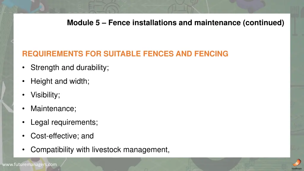module 5 fence installations and maintenance 1