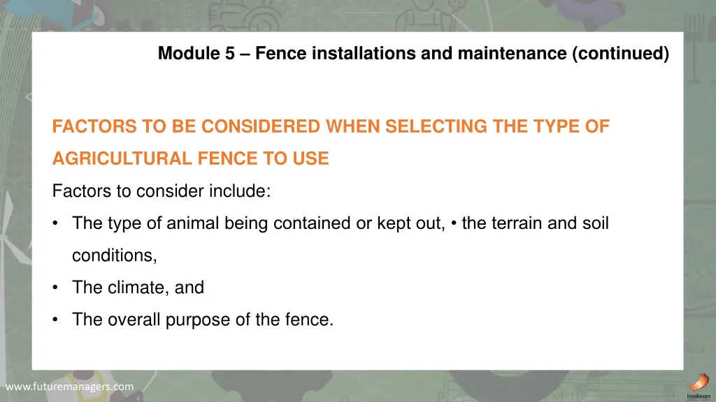 module 5 fence installations and maintenance