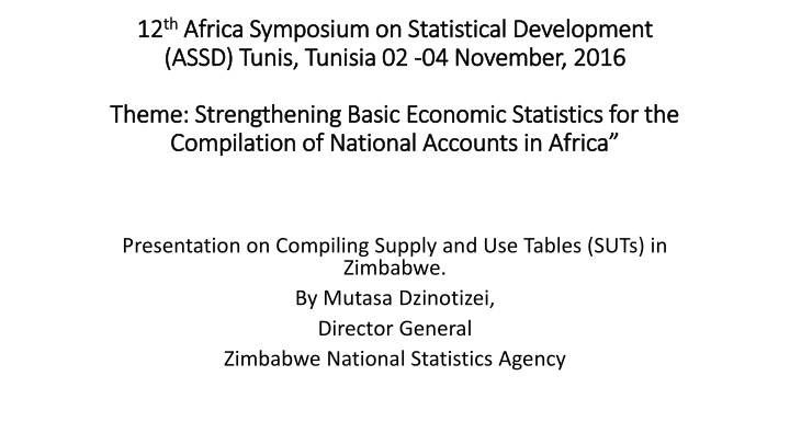 12 12 th th africa symposium on statistical