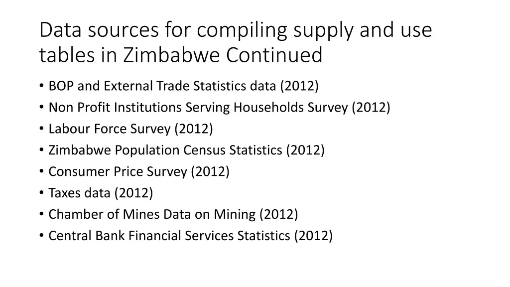 data sources for compiling supply and use tables 1