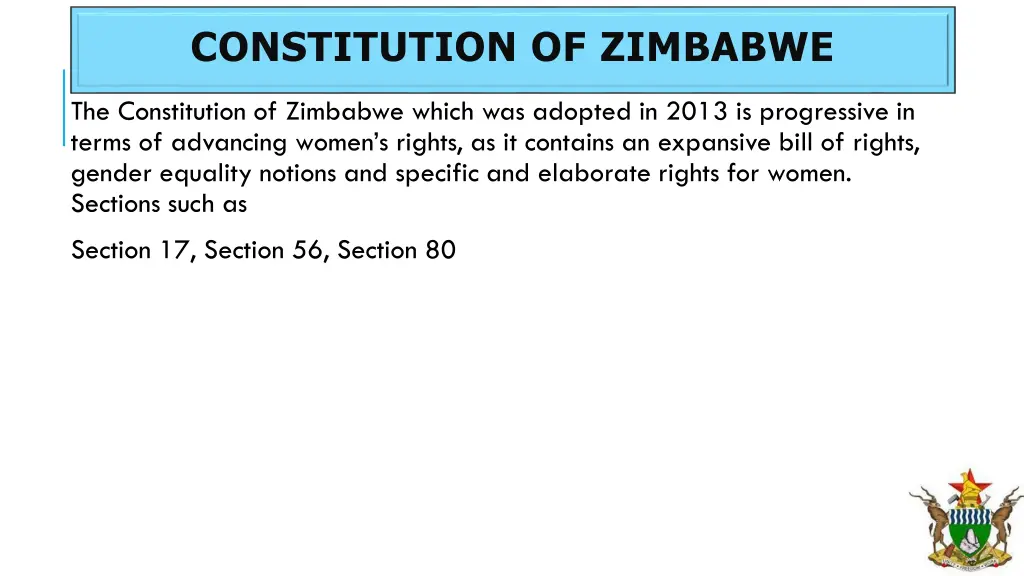 constitution of zimbabwe