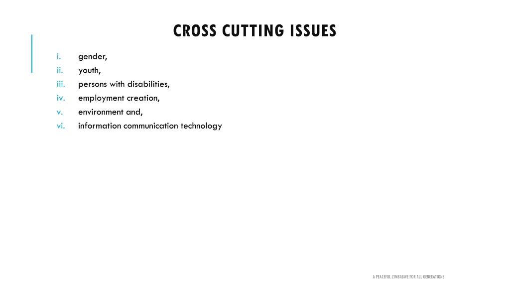 cross cutting issues