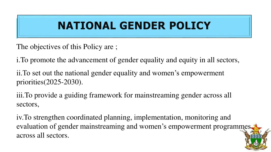 national gender policy 1