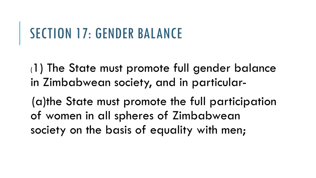 section 17 gender balance