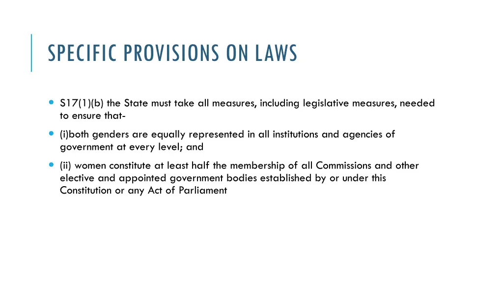 specific provisions on laws