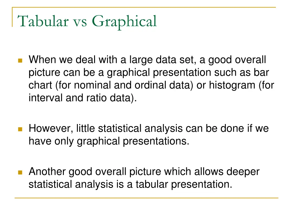 tabular vs graphical