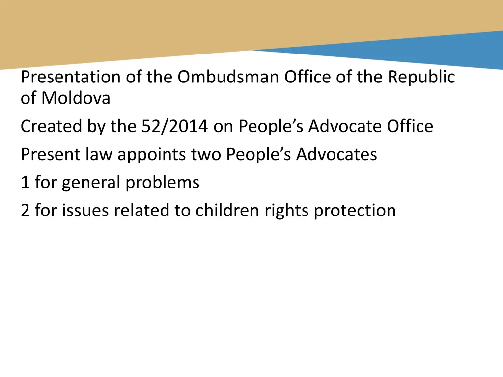 presentation of the ombudsman office