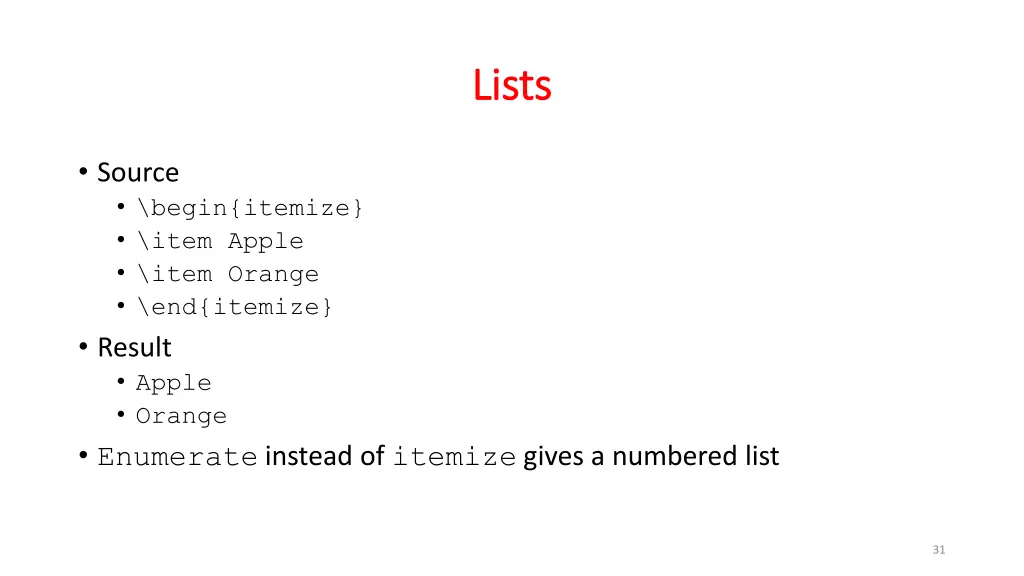 lists lists