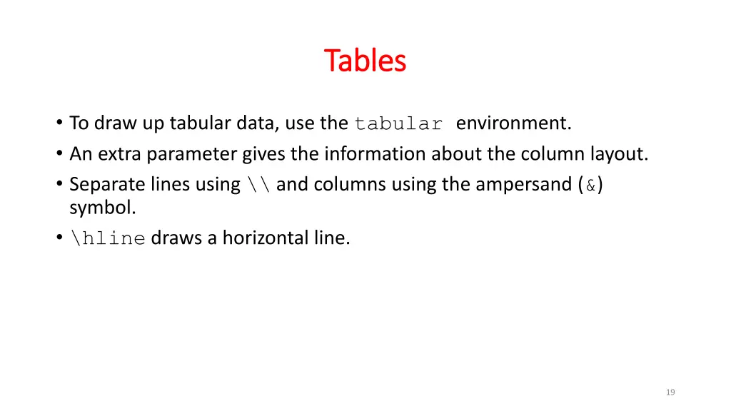 tables tables