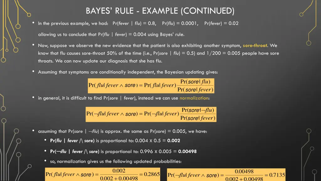 bayes rule example continued in the previous