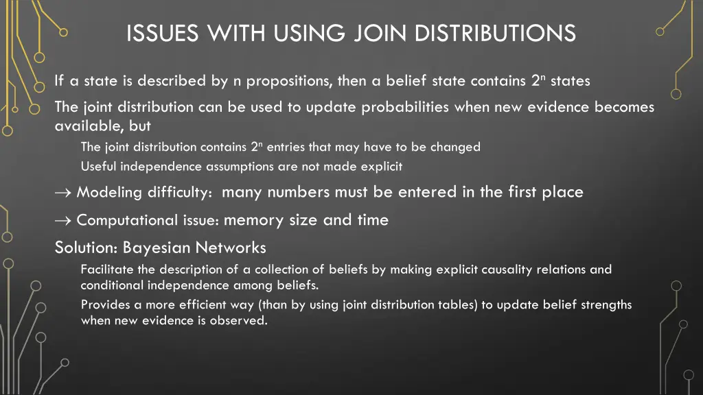 issues with using join distributions