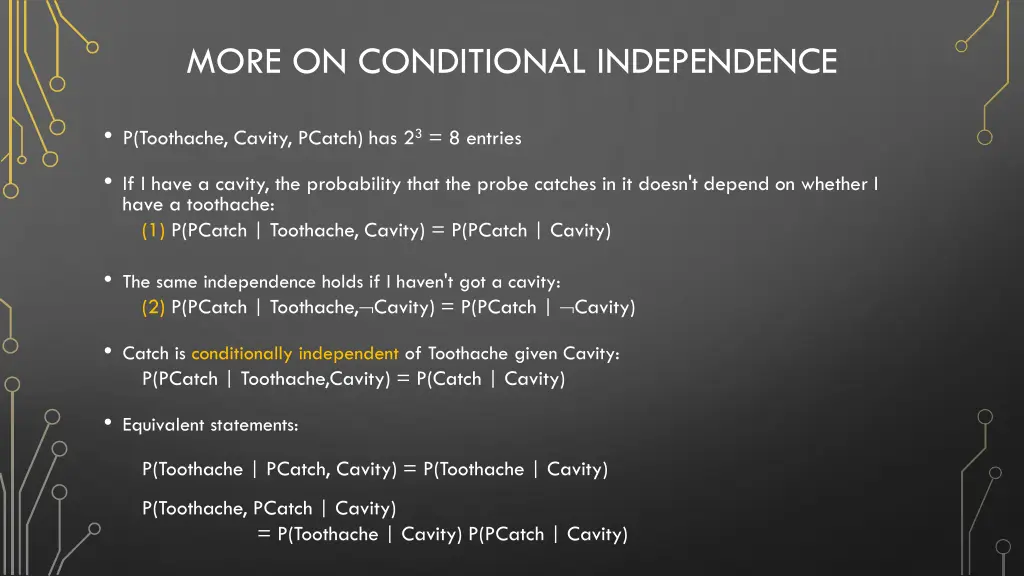 more on conditional independence