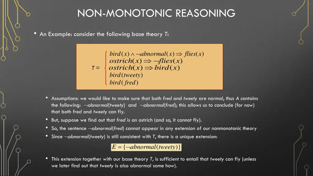 non monotonic reasoning 1