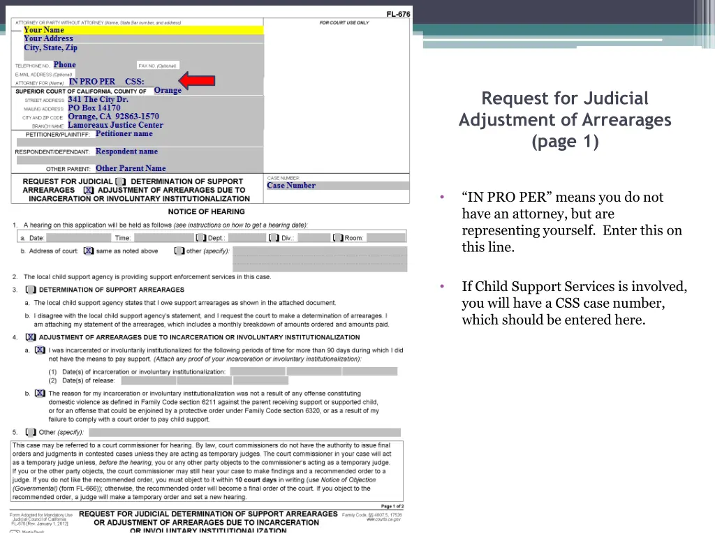 request for judicial adjustment of arrearages 1