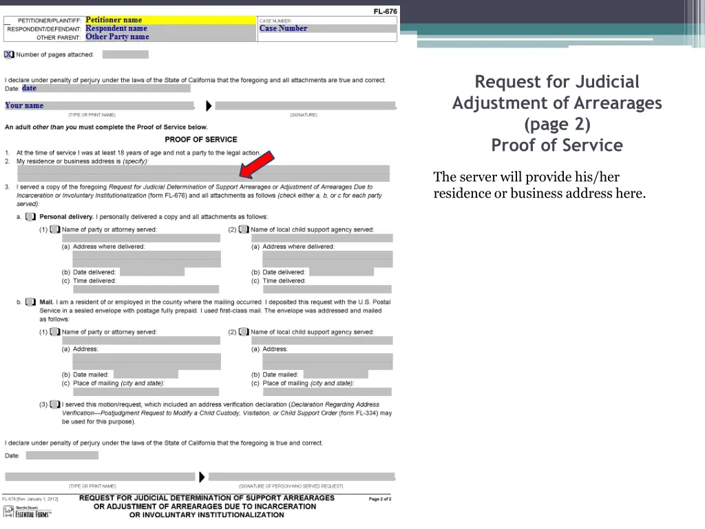request for judicial adjustment of arrearages 12