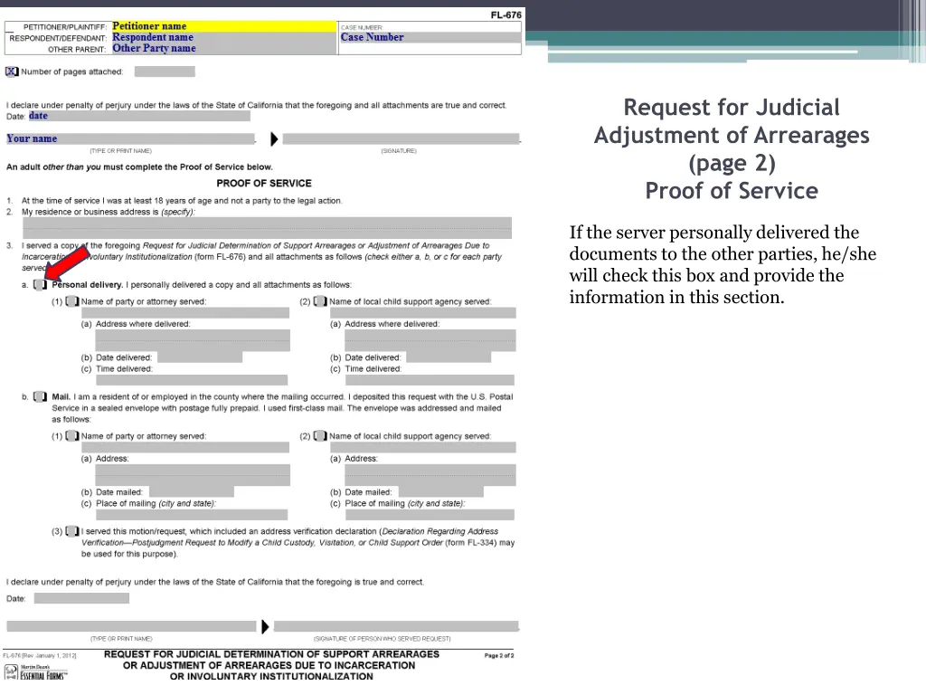 request for judicial adjustment of arrearages 13