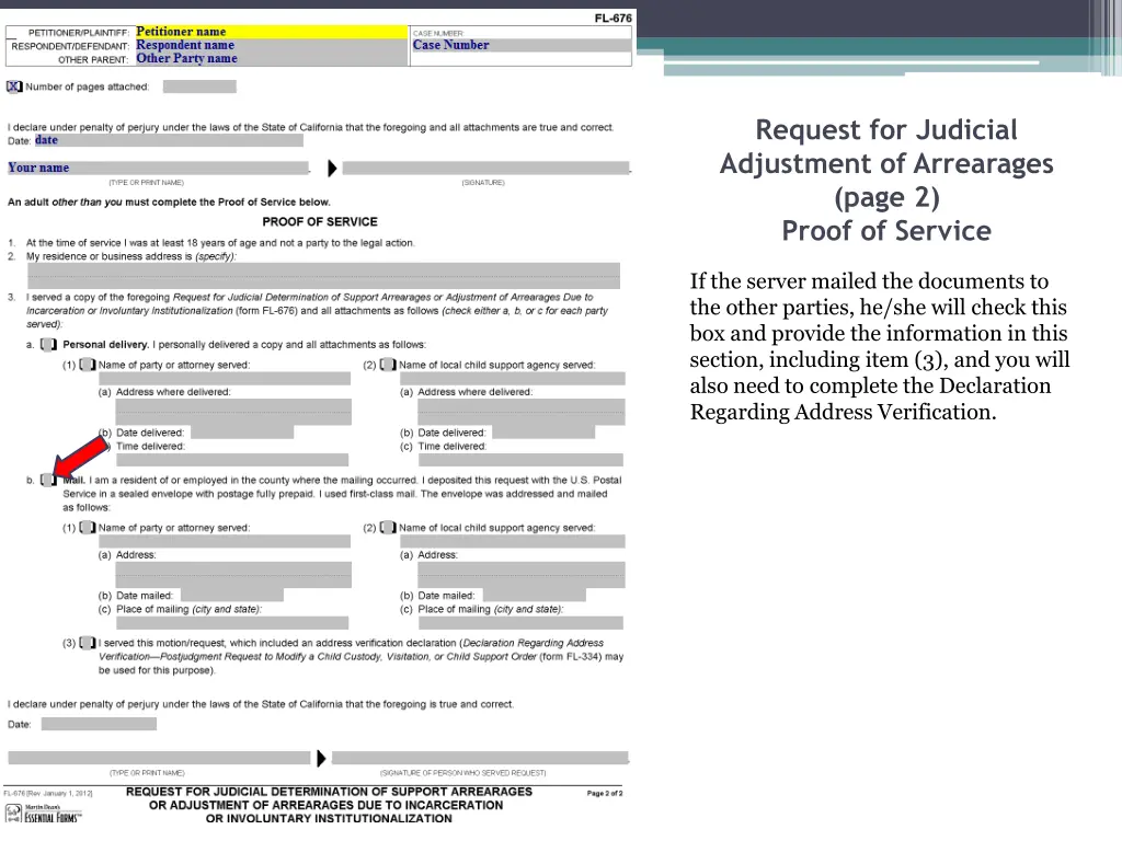 request for judicial adjustment of arrearages 14