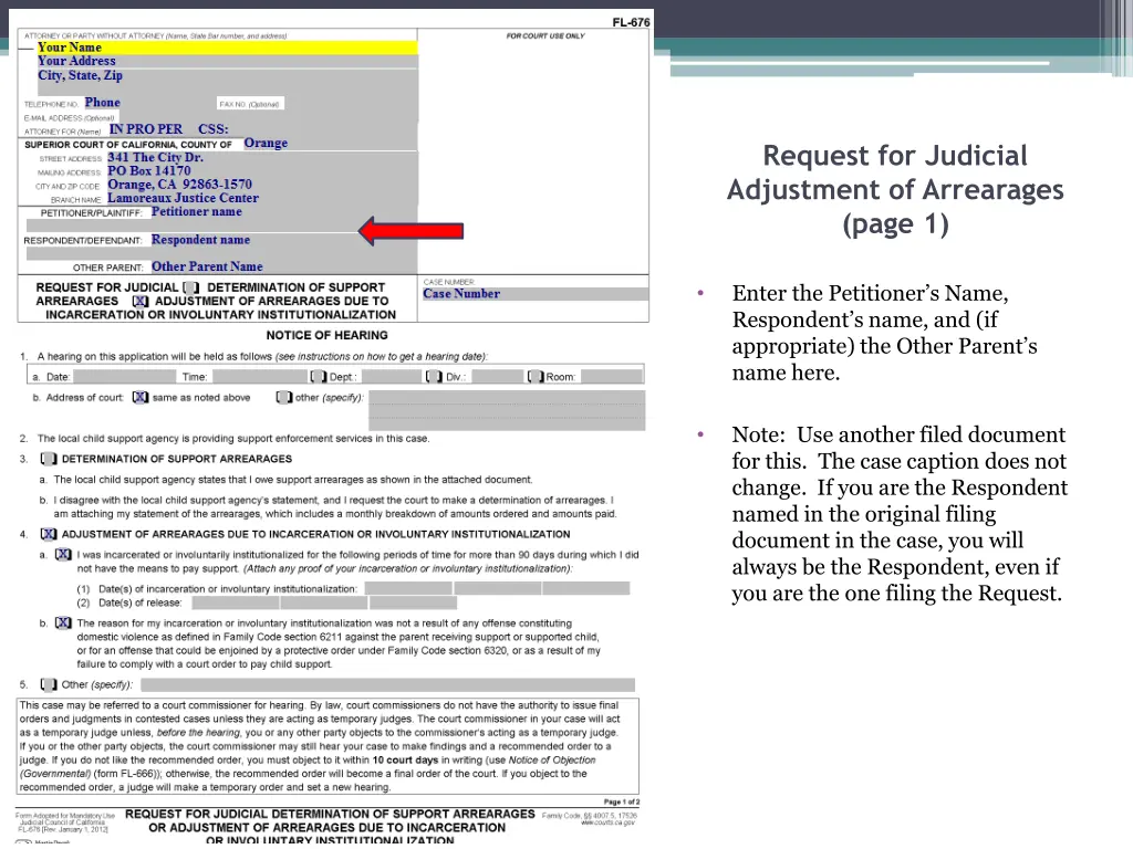 request for judicial adjustment of arrearages 3