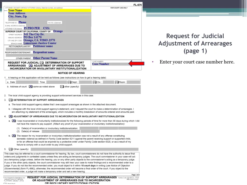request for judicial adjustment of arrearages 4