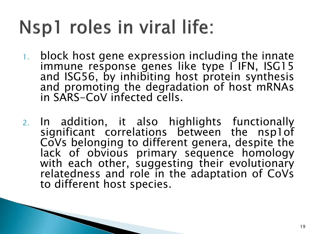 block host gene expression including the innate