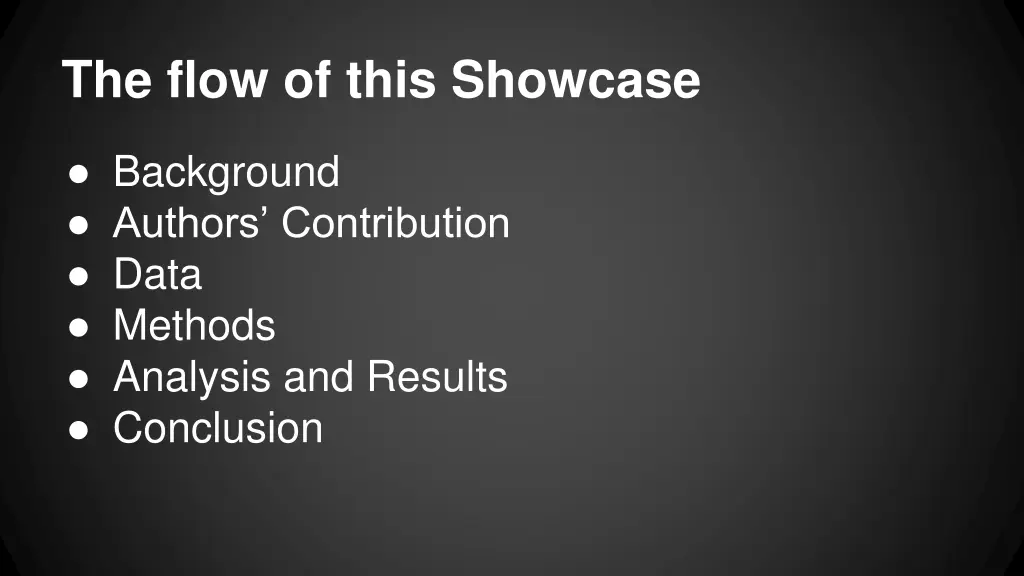 the flow of this showcase